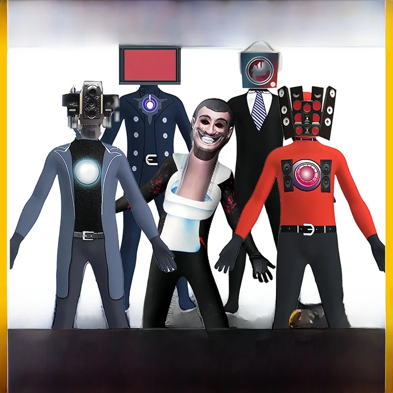 

Детский костюм для туалета на Хэллоуин, Skibidi Monitor, плотный цельный костюм, сценический костюм из полиэстера для косплея