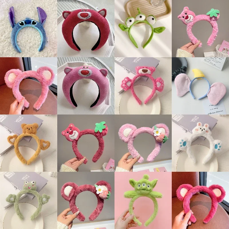 Plush Disney Ears Lotso Headband Women Cute Dumbo Hairbands Girl StellaLou Doll Soft Hair Accessories Kid Boys Cosplay Xmas Gift