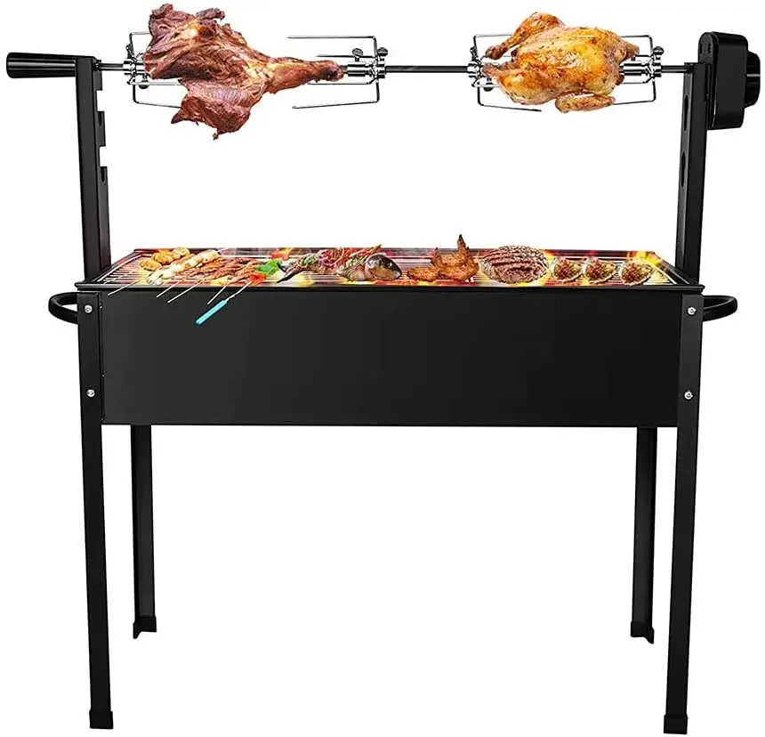 High Quality Stainless Steel Barbeque Pig Sheep Meat Kebab Electric Rotisserie Charcoal Bbq Grill