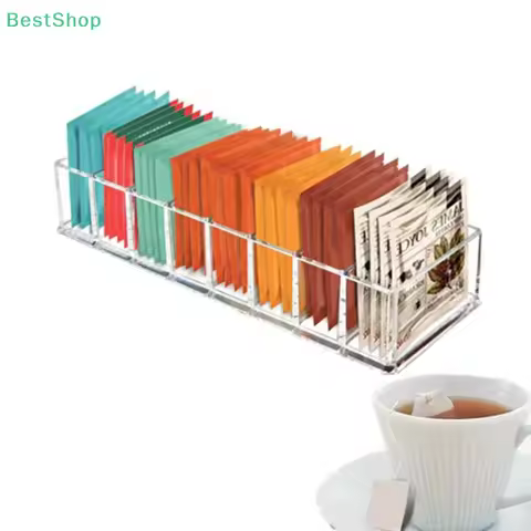 8-Grid Tea Bag Storage Box Acrylic Transparent Drawer Storage Box