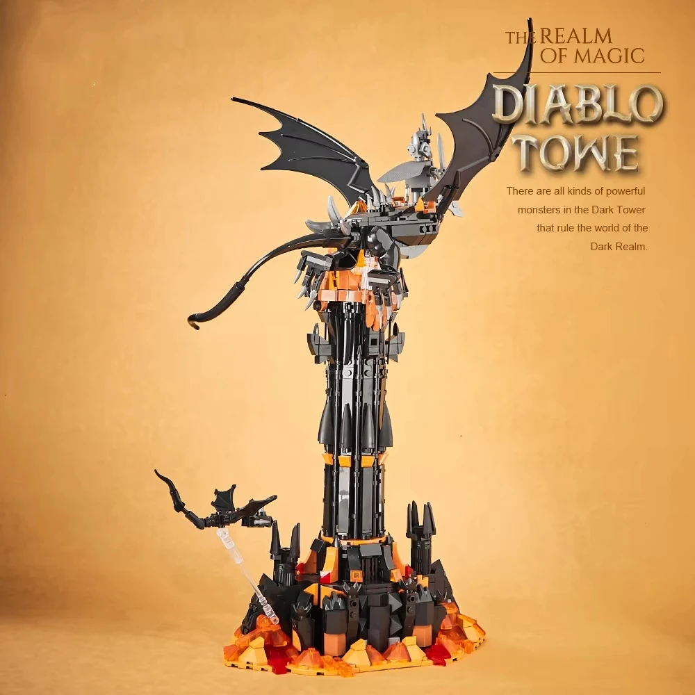 997pcs Movie Rings Model The Fell Beast Magic Tower Building Blocks Fortress Castle Creative Assemble Bricks Toys Gift Kids