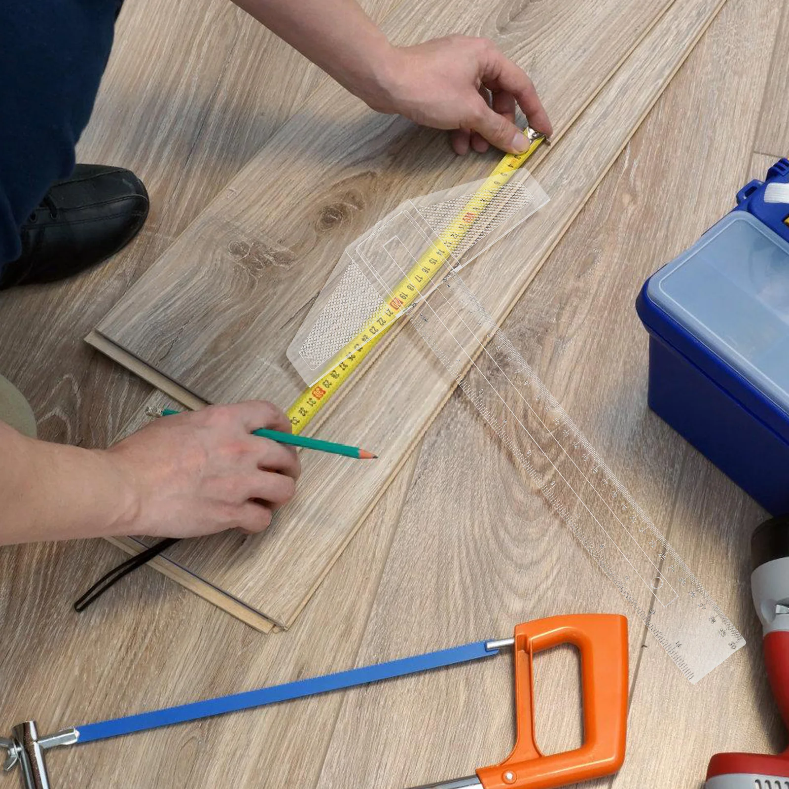 2 قطعة أداة قياس شفافة وواضحة للرسم وصياغة العمارة وأعمال النجارة ذاتية الصنع بمقياس مزدوج