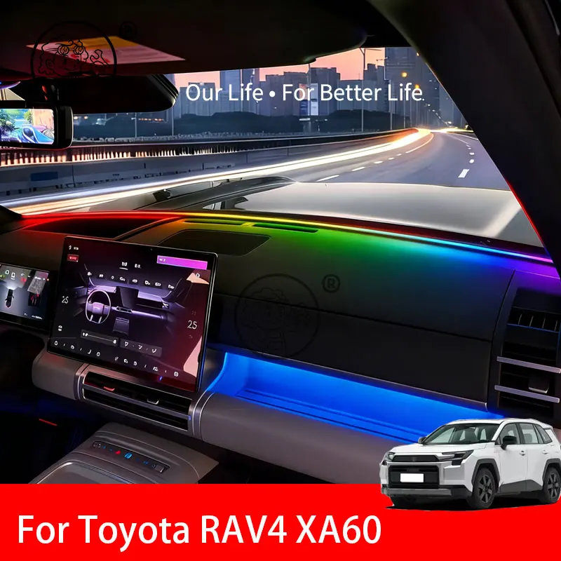 

Для Toyota RAV4 XA60 2026: Атмосферная подсветка центральной консоли, USB-подсветка для интерьера, аксессуары для центральной консоли.