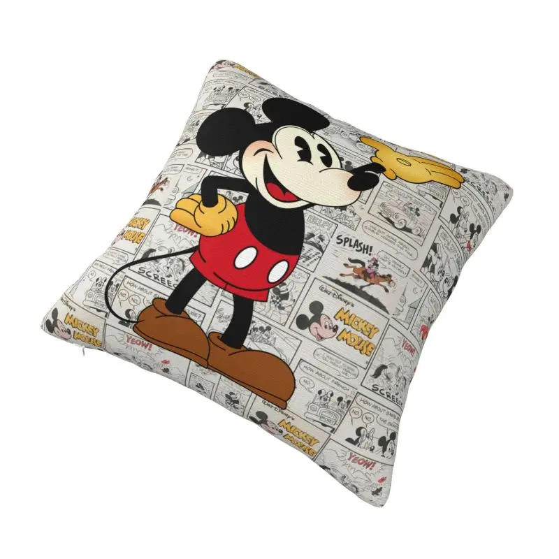 Custom Mickey Mouse Cartoon Cushion Covers Velvet Cute Pillow Cases