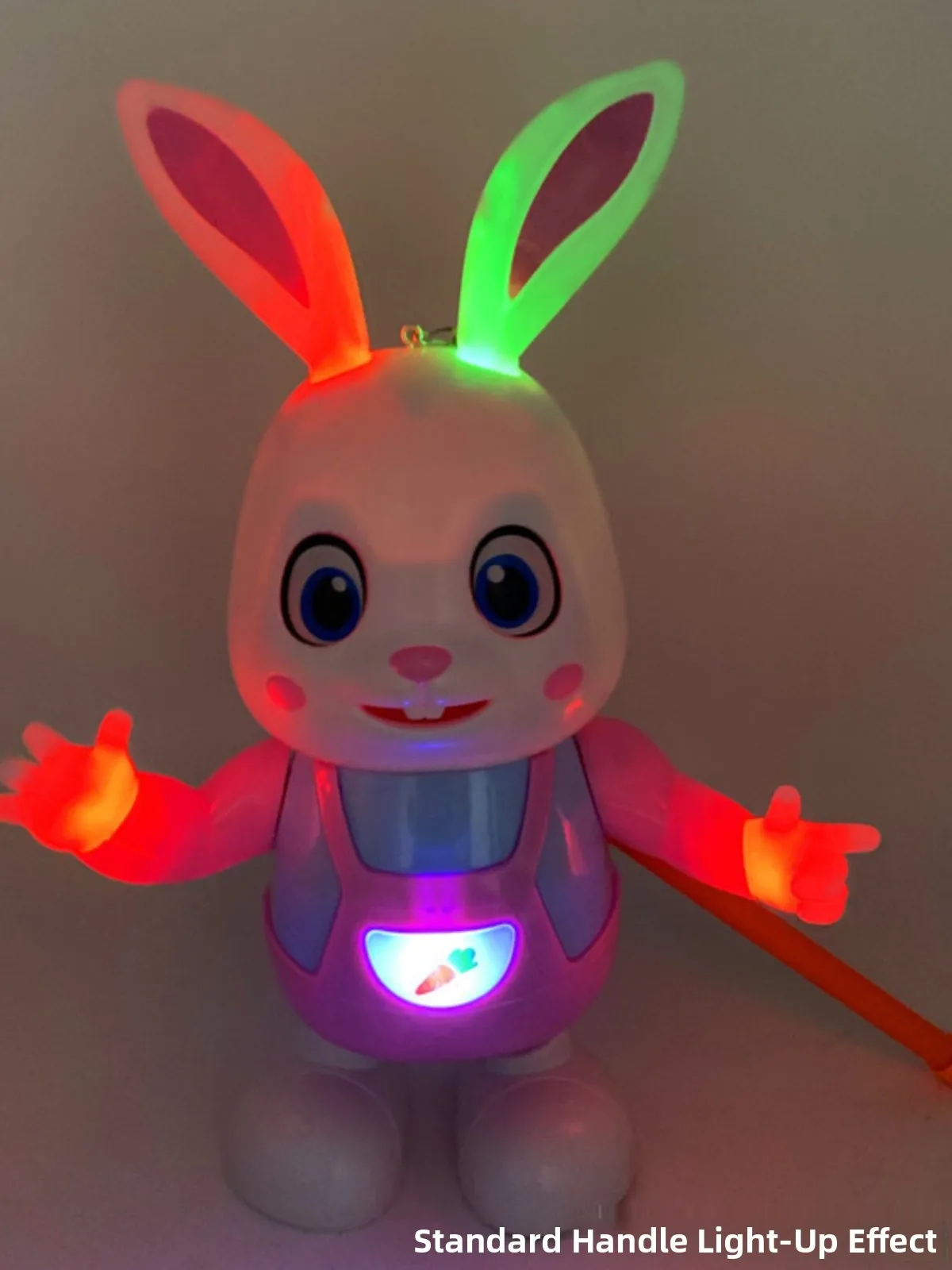 

Portable Cartoon Rabbit Lantern for Baby Moon Festival Cute Dancing Light up Rabbit Drumming Flower Lantern