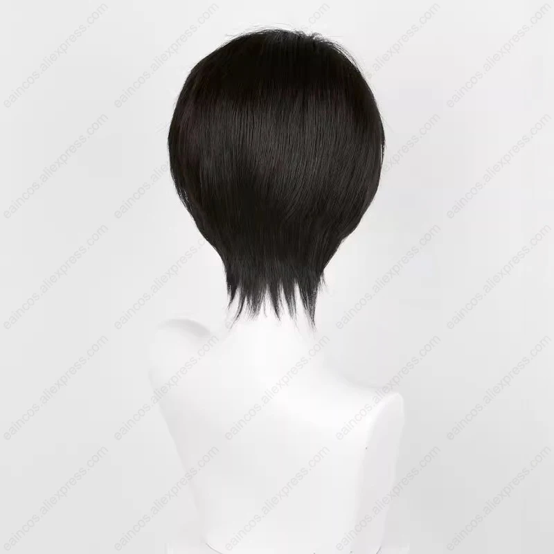 Anime levi ackerman cosplay perücke männer 30cm kurze schwarzbraune perücken hitze beständige synthetische perücken halloween party