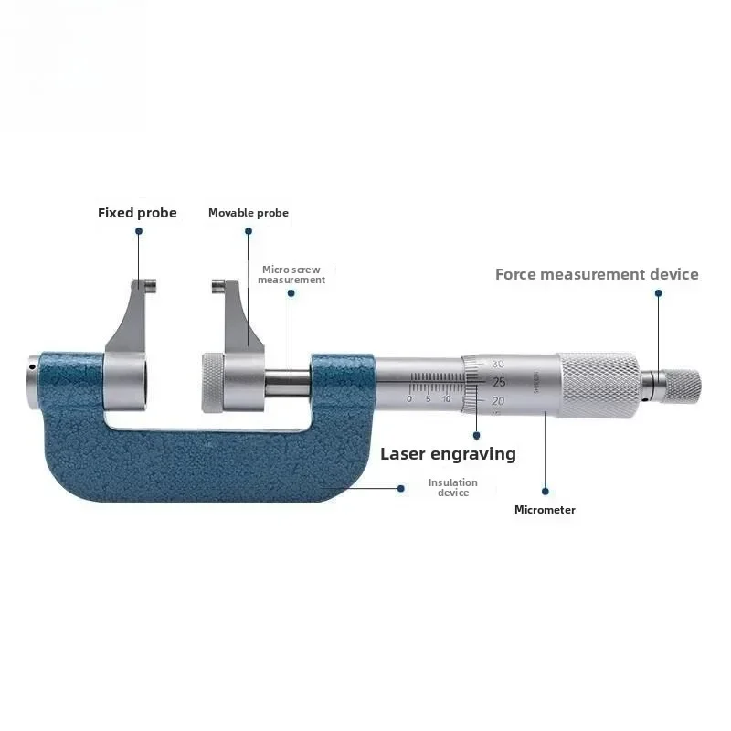 Jaw micrometer 50-75mm carbide ball measuring surface, measuring inner step size, inner table