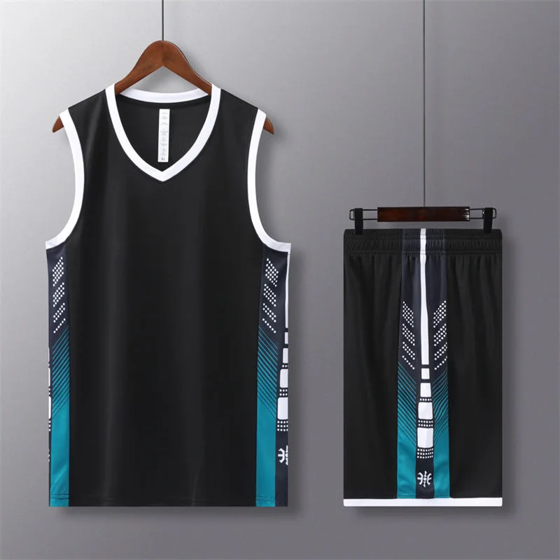 Brand basketball jerseys sleeveless vest five quarter pants set custom print number and name 7701Basketball uniform custom 153