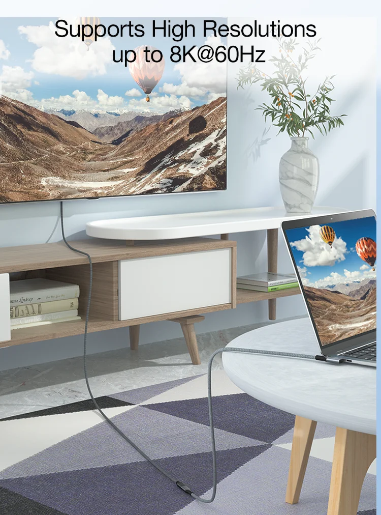 Ellbogen USB 4 Typ C Stecker zu Buchse Verlängerung kabel rechtwinklig USB4 Kabel pd5a/100w 8k @ 60hz 40 Gbit/s Datenkabel für MacBook Pro – Detail 4