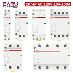 2P 4P 16A 20A 25A 32A 50A 40A 63A 100A AC 220V Din Rail Household Modular AC Contactor Switch Controller DIY Smart Home Hotel