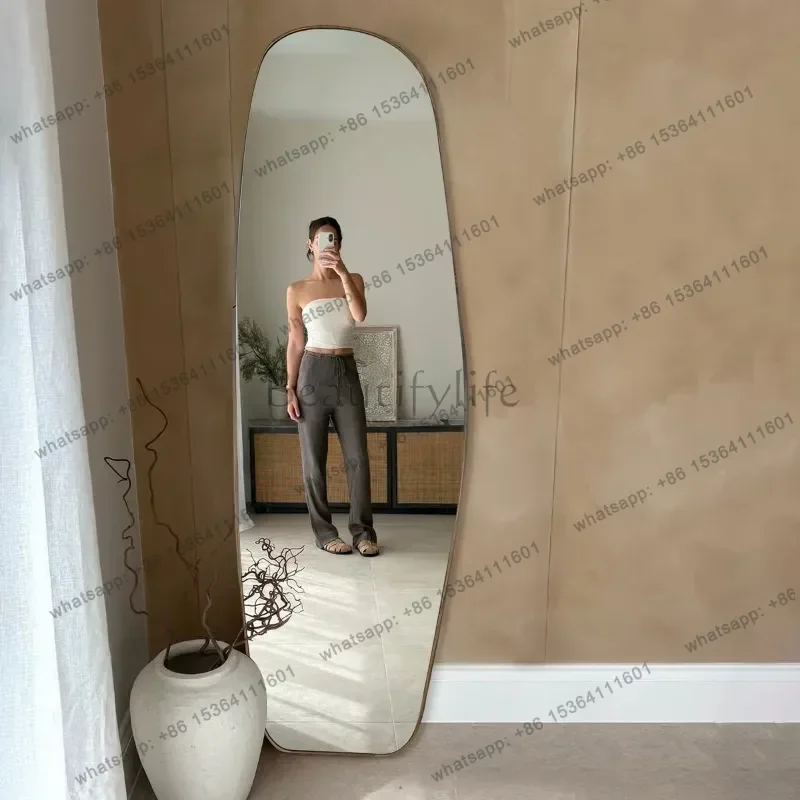 ld Modern Standing Mirror Living Room Moving   Girls Men Bedroom Floor Bathroom Mirror Luxury Espelhos Home Decorations
