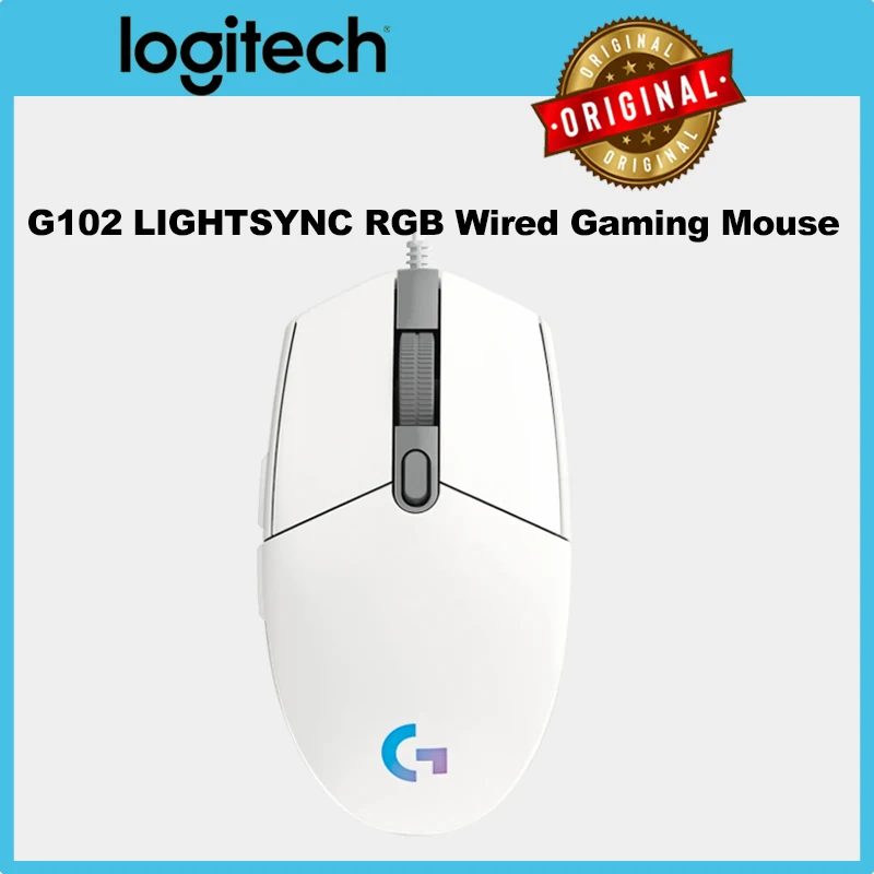 Logitech G102 Wired Gaming Mouse LIGHTSYNC RGB 8000 DPI 6 Programmable Buttons for PC Laptop E-Sports