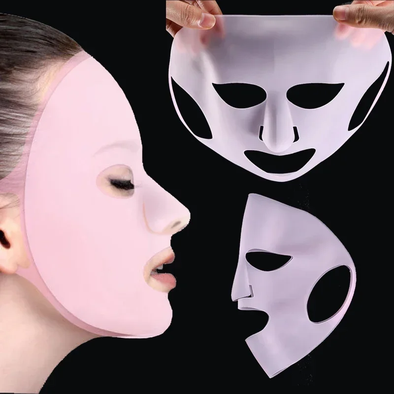 1pcs Reusable Silicone Face Mask Cover Face Skin Care Moisturizing Ear-hook Mask for Prevent Serum Evaporating Beauty Tools