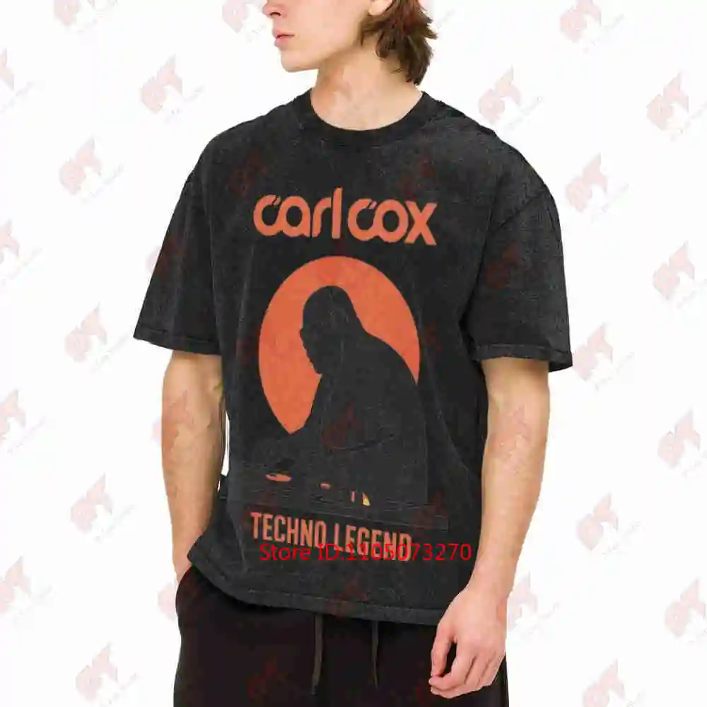 Carl Cox Techno Legend DJ Turntable Vintage Washed Tee Pure Cotton T-Shirt