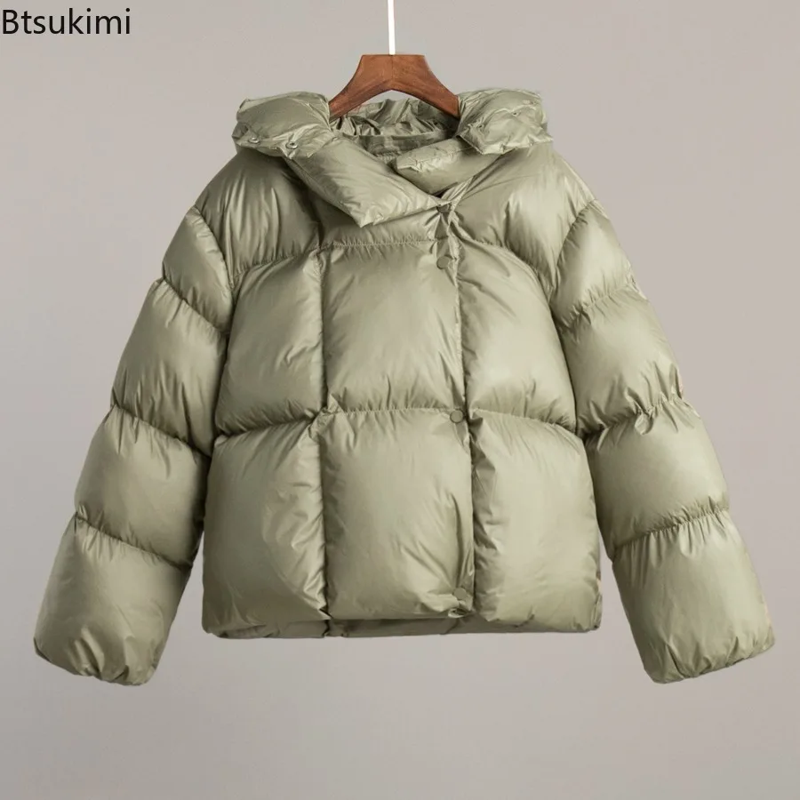 Thick Parkas Long Sleeve Top 2025 Women Autumn Winter Warm Coat Women's Street Fashion Hoodies Woman Short Cotton-padded Jacket