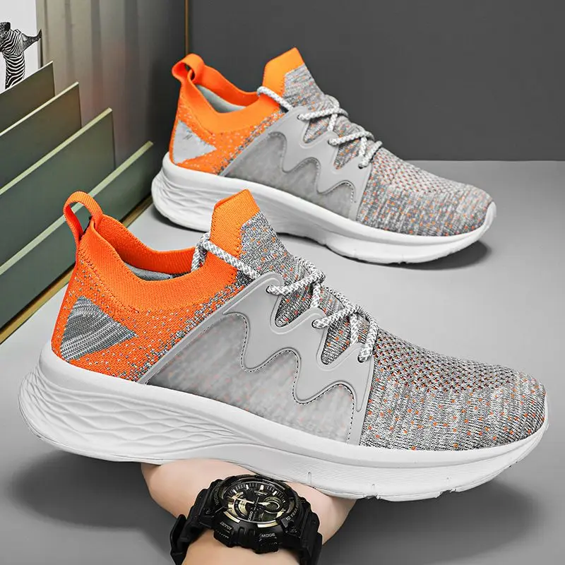 

Новая модель обуви для спорта и отдыха для мужчин, прогулочные кроссовки на резиновой подошве со шнуровкой, мужские износостойкие мужские кроссовки для бега