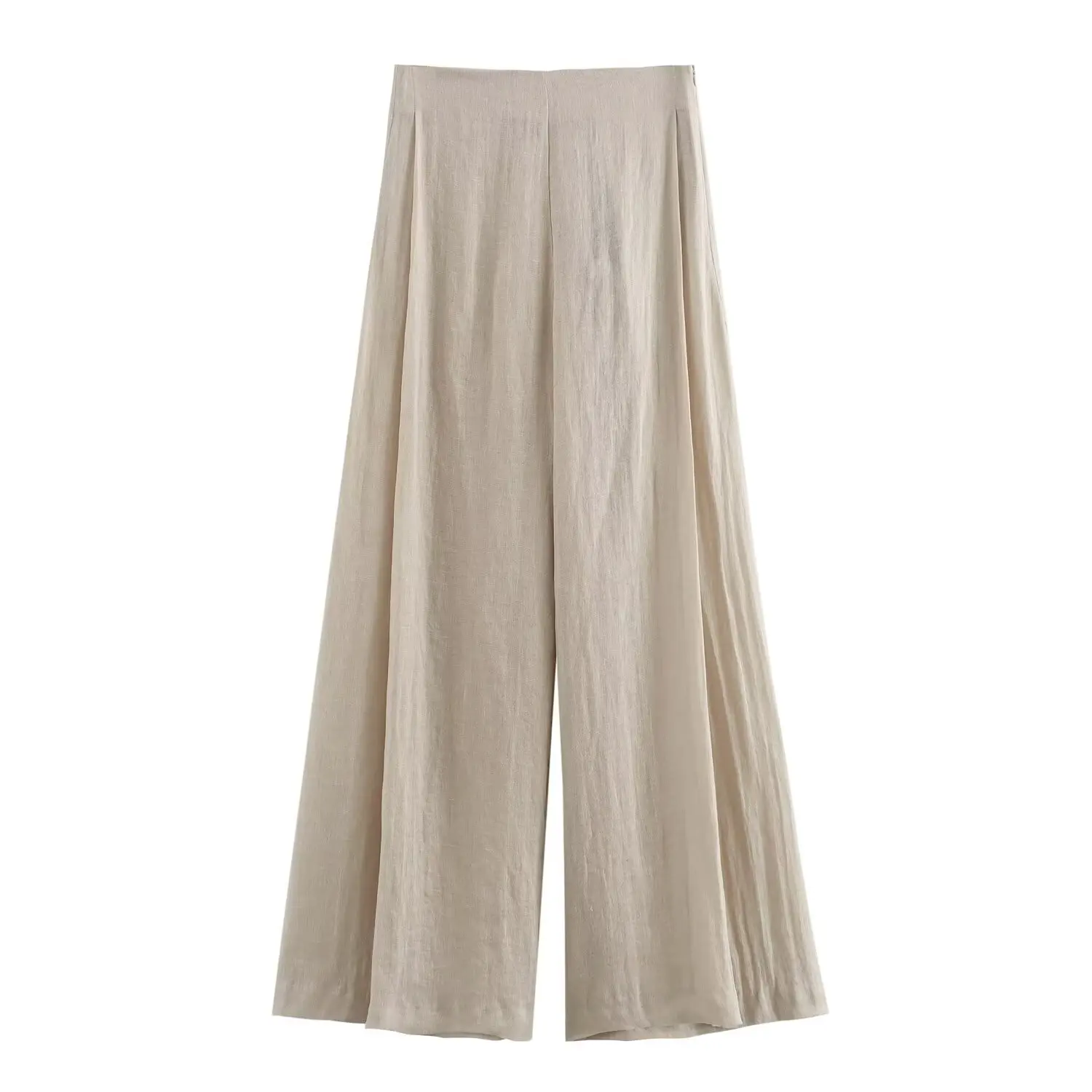 

Chinese style lightweight flowing wide leg pant For Summer Casual French Vintage Exquisite elegant Style Ankle-Length Pants