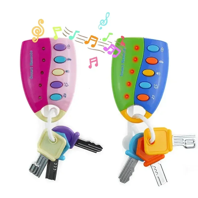 Montessori Baby Toy Musical Cartoon Car Key Vocal Smart Remote Car Voices Music Educational Toys for Kids Toddler Infant Gift