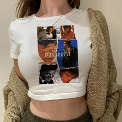 Luis Miguel gothic  90s crop top girl cyber y2k korean fashion aesthetic Harajuku t-shirts