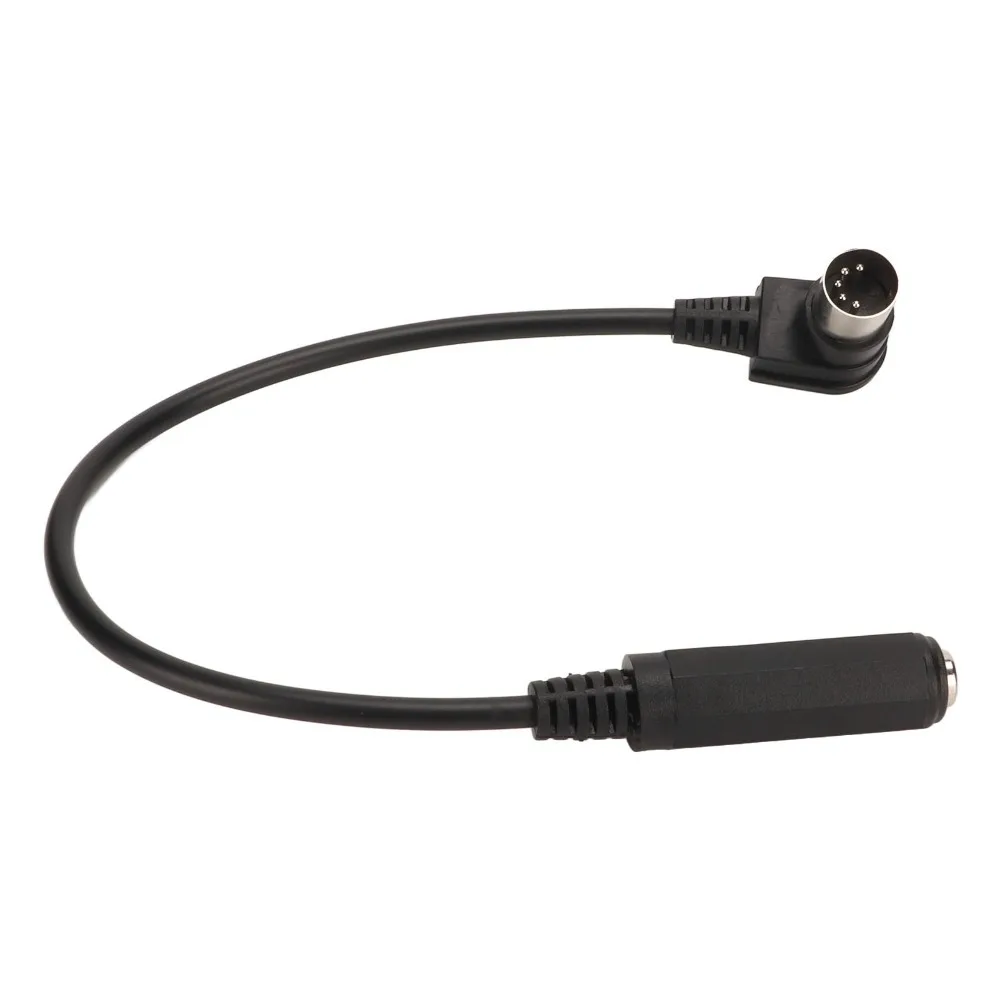 6.35mm 6.35mm to MIDI 5 Pin Cable 90 Degree 30cm/11.8in Sound Adapter Cable Plug and Play Female 1/4 Inch to DIN 5 Pin MIDI Male