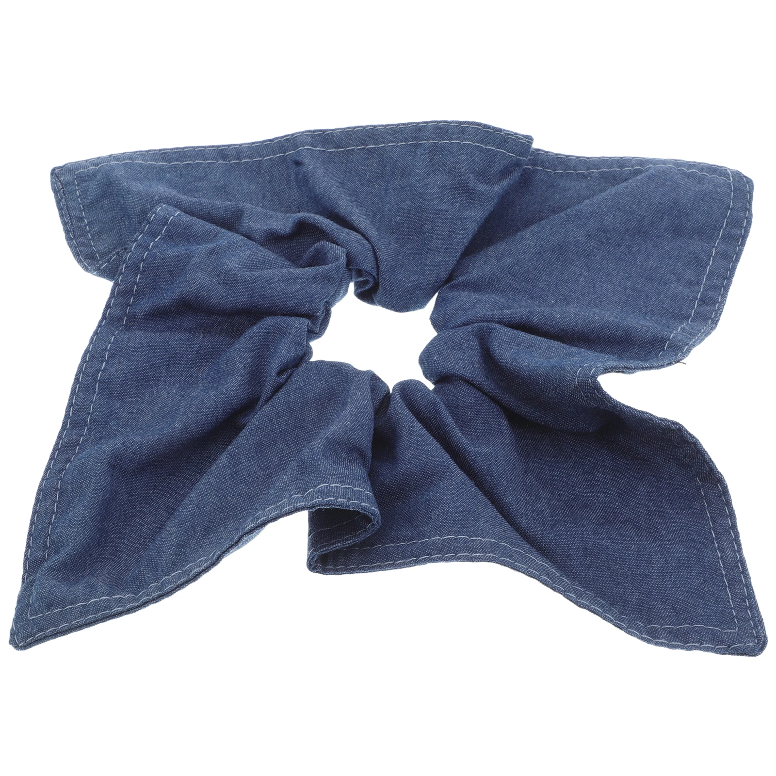 

Square Hair Rope Denim Blue Ponytail Holders Hairband Elastic Ties Large Intestine Ring Bow Scarf Stylish Accessories Versatile