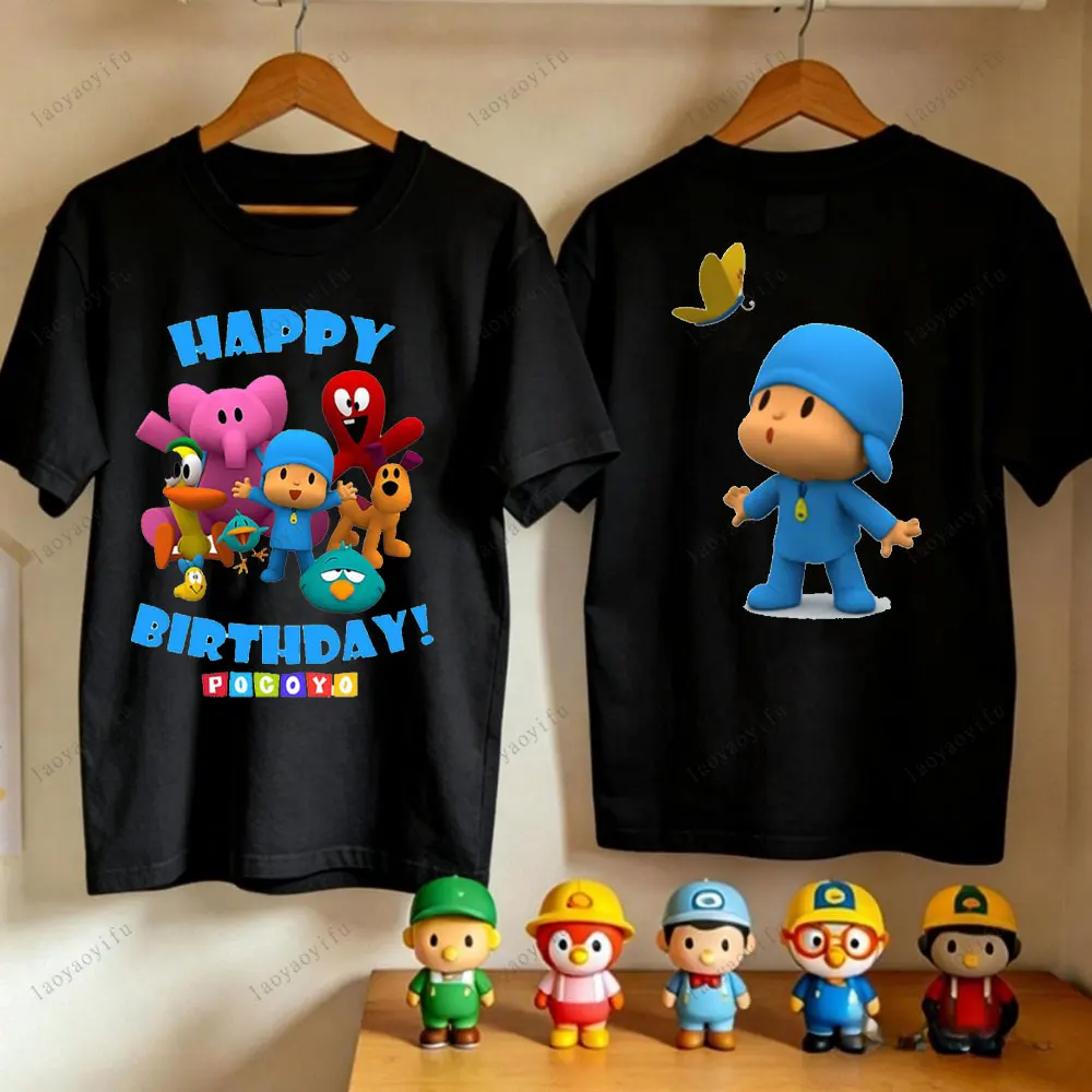

Cute P-POCOYO Cartoon Print T-Shirt Soft Cotton Short Sleeve Oversized Tee Men Women Casual Summer Streetwear Breathable Tops