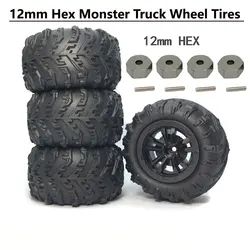 4PCS/lot YSIDO 12mm Hex Monster Truck Wheel Tires for SCY 16101 Pro 16102 Pro 1:16 Off Road RC Car RC 6034 Parts