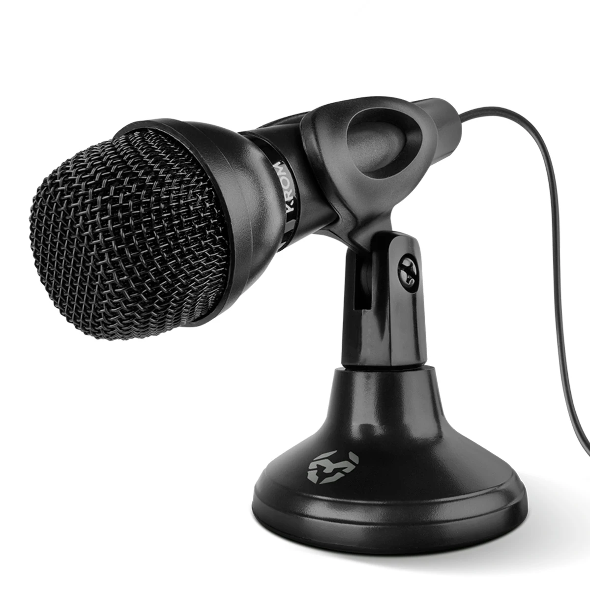 Krom kyp-microfone para jogos, omnidirecional, 3.5mm jack, cor preta
