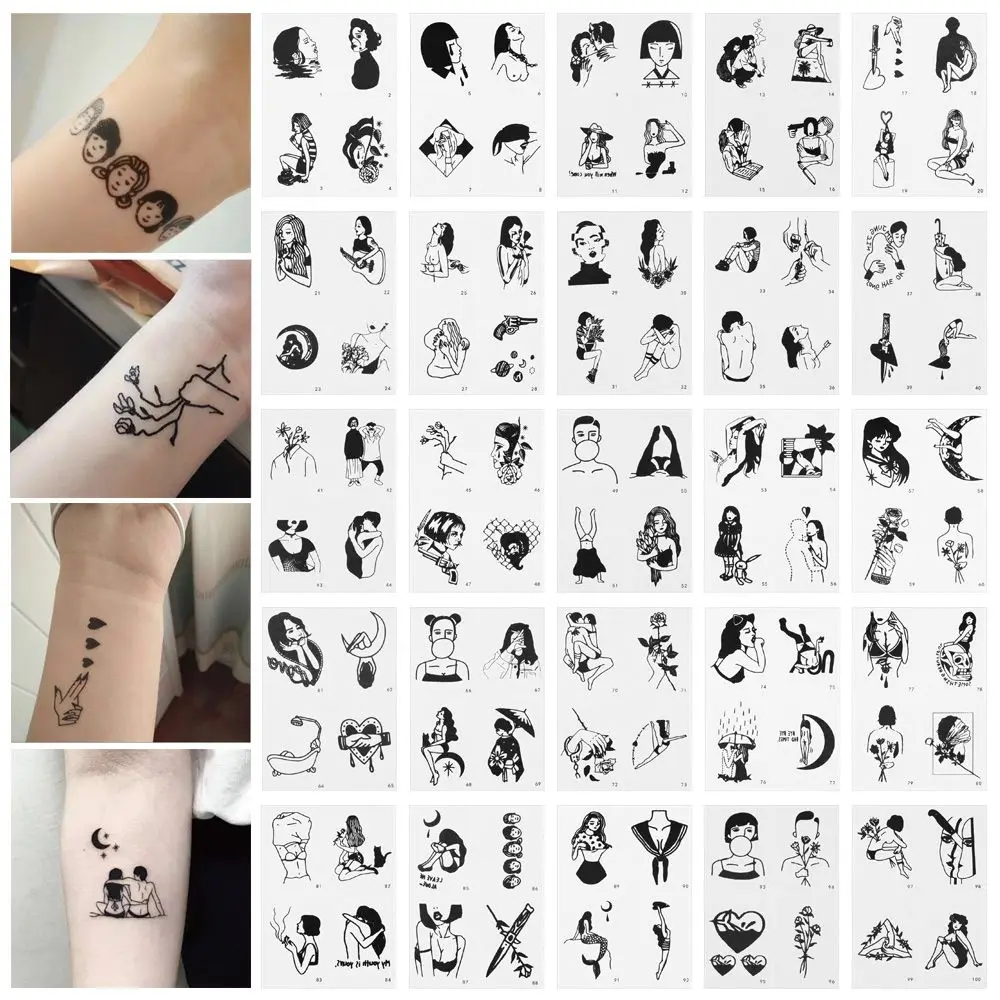 

100 Pcs Party Supplies Men and Women Body Art Tattoo Sticker Temporary Mixed Styles Waterproof Tattoos Stickers