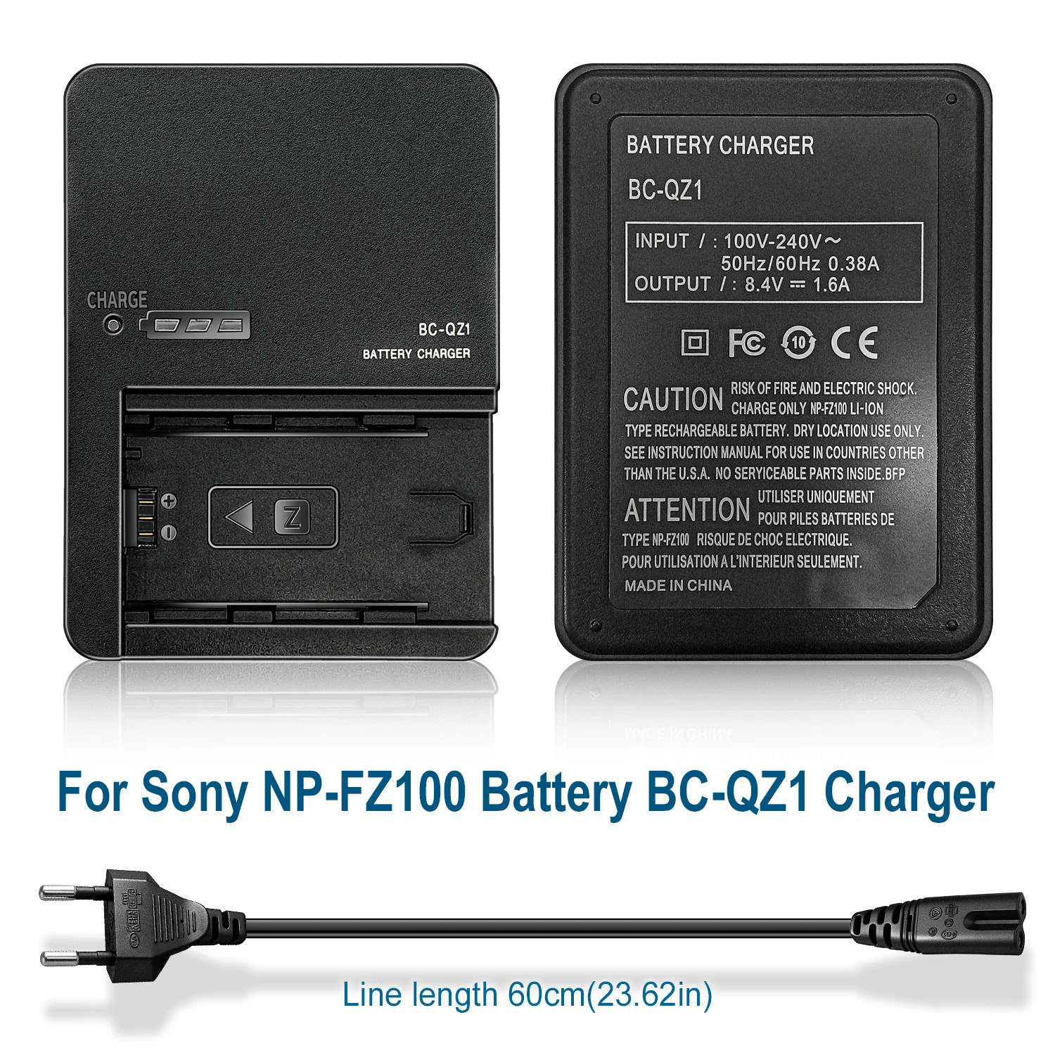 BC-QZ1 Akku-Ladegerät für Sony NP-FZ100 für Alpha A7iv A6700 A7iii A7C II A6600 A6700 A1 A9 A7R4 A7M3 A7C2 A9M3 FX3 FX30 Kamera – Detail 1
