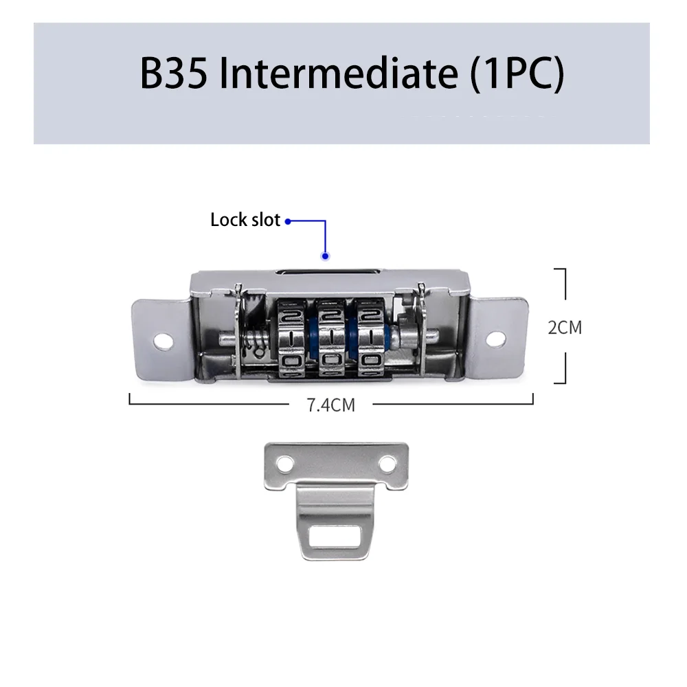 S085 Aluminum frame pull rod luggage combination lock accessories latch Combination box lock Leather luggage accessories latch