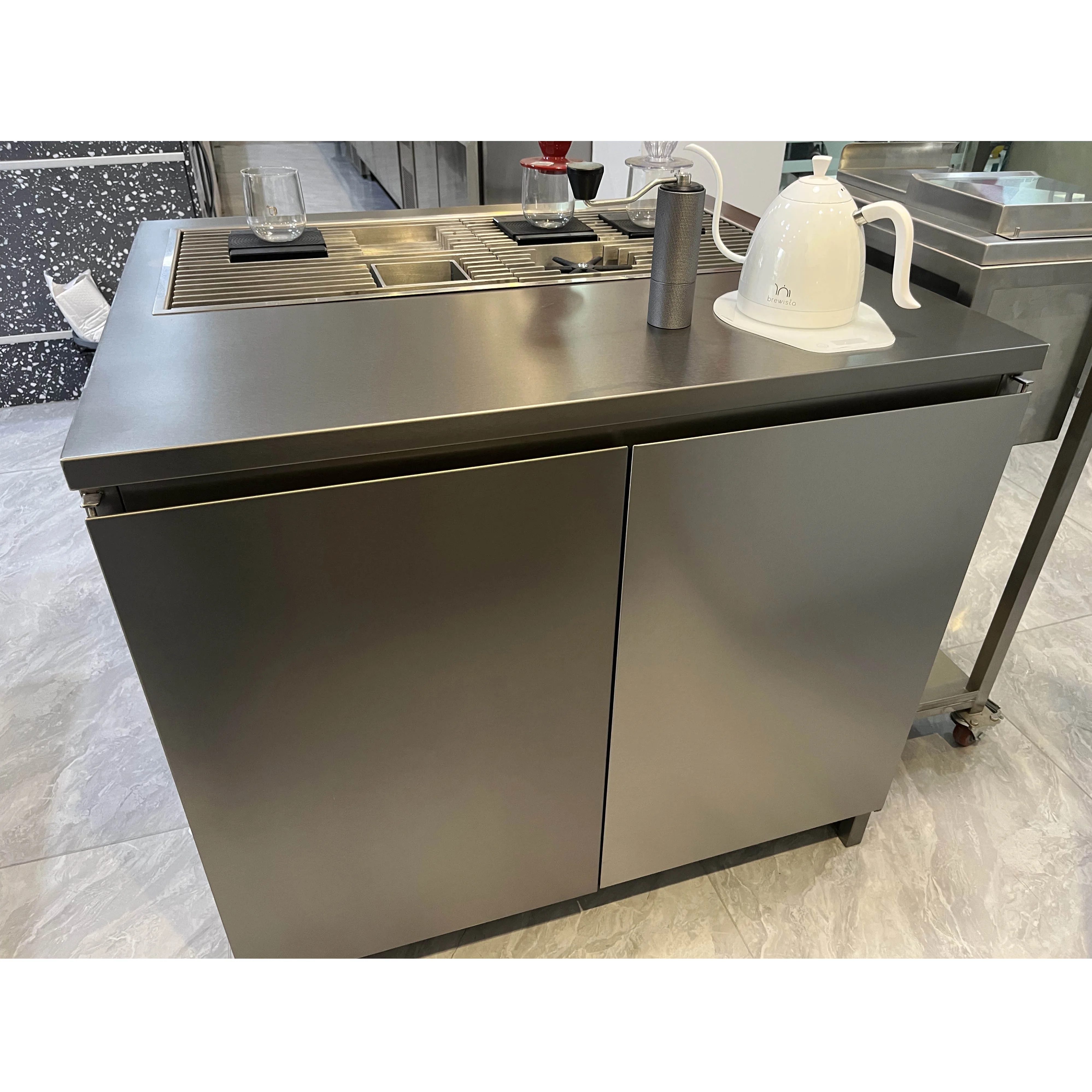 

Commercial coffee bar counter 3D design custom coffee bar counter