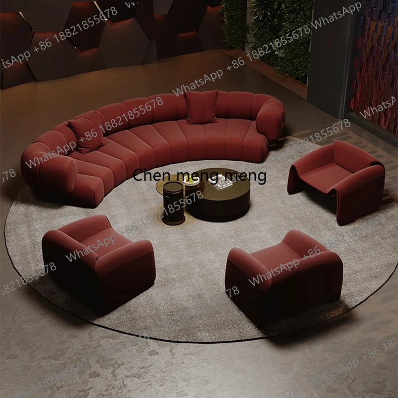 

Nordic Semi Circular Arc Sofa Modern Designer Beauty Salon Reception Office Sofa Hotel Rest Area Office Furniture Transat