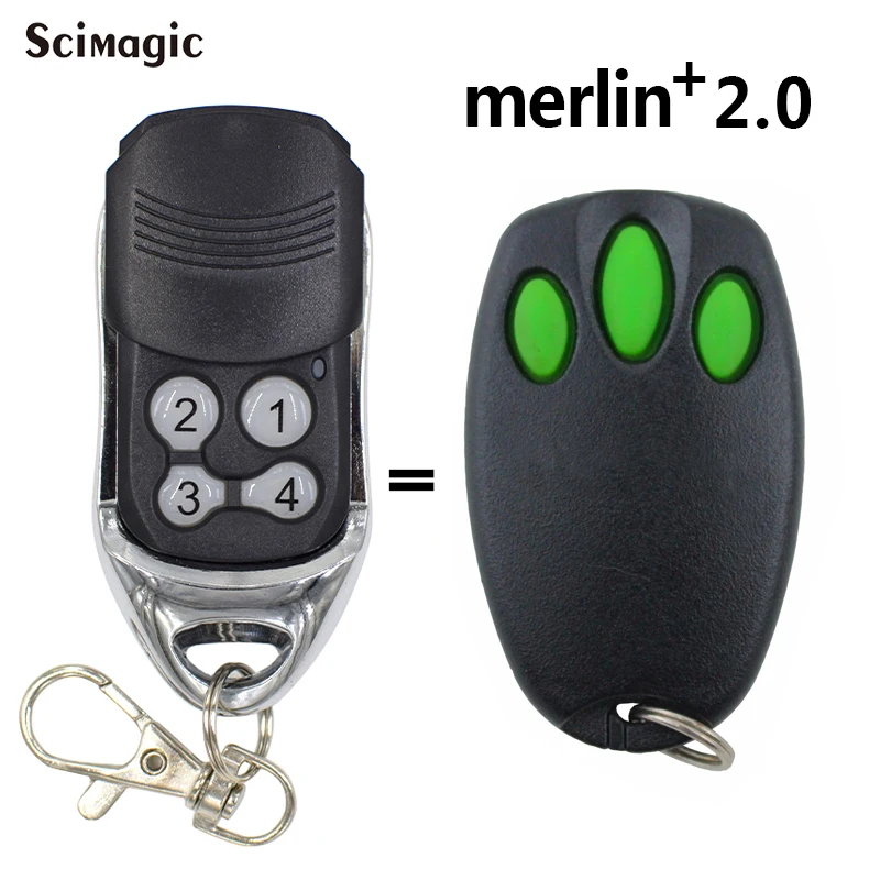 Imagem -02 - Clone Merlin Controle Remoto Garagem Porta Abridor Keychain 433mhz E940m E945m E950m E943m Mr850evo Mt3850evo Mt100evo Mt60evo