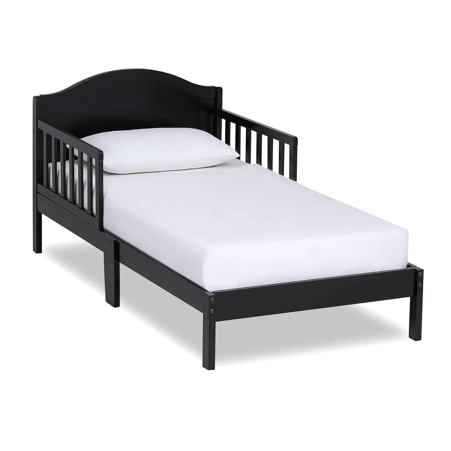 

Toddler Bed with Safety Rails, Low Floor Design, Greenguard Gold and BSA Certified, Non-Toxic Pinewood Finish