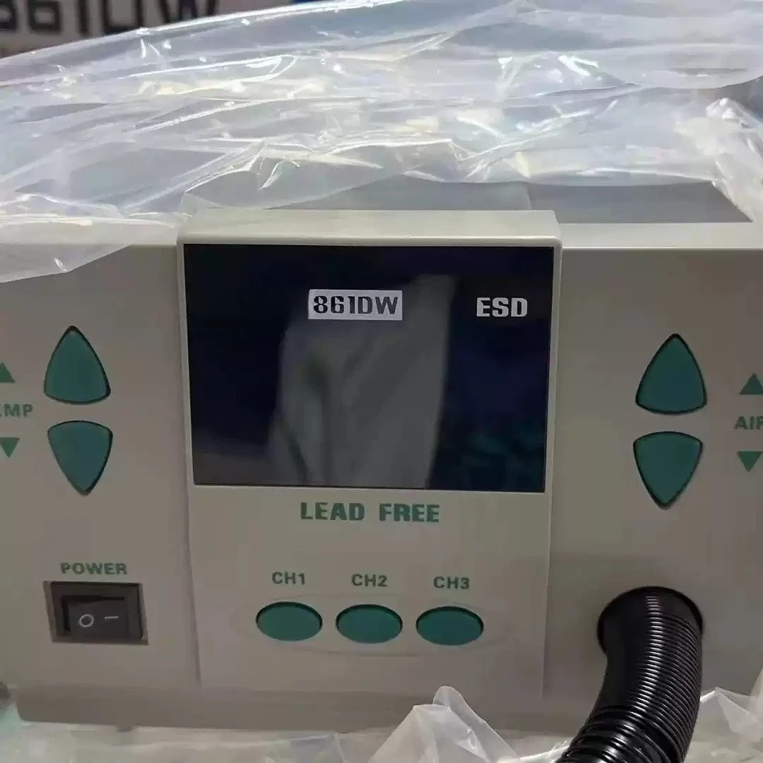 Hot Air Rework Station 861DW, Straight & Spiral Wind Switchable Hot Air Gun for Mobile Phone PCB SMD Repair