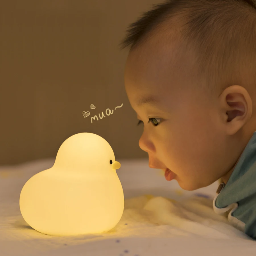 Cute duck night light Soft silicone light USB charging Fun desk lamp can be a housewarming gift or birthday gift