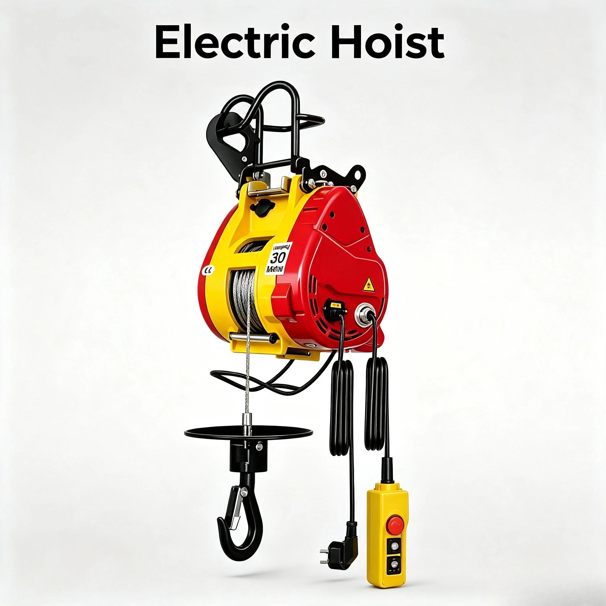 220V Household Mini Electric Hoist, Portable Remote Control Micro Electric Winch Small Lifting Crane