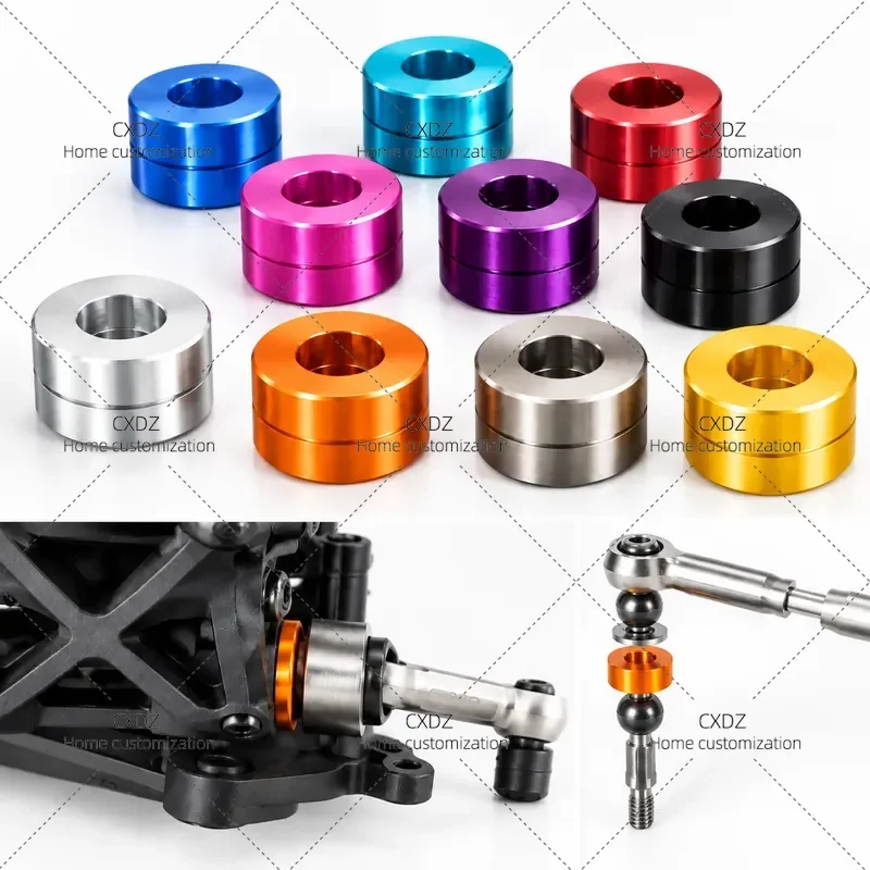 10pcs Flat Gasket Swing Arm Adjustment Void Gap Spacer Color Aluminum Alloy 3x6x1.0mm