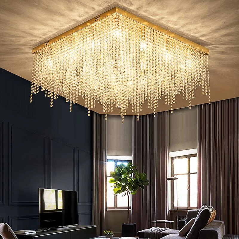 

Modern LED crystal chandelier luxury designer living room ceiling restaurant decorative lighting hotel custom lighting