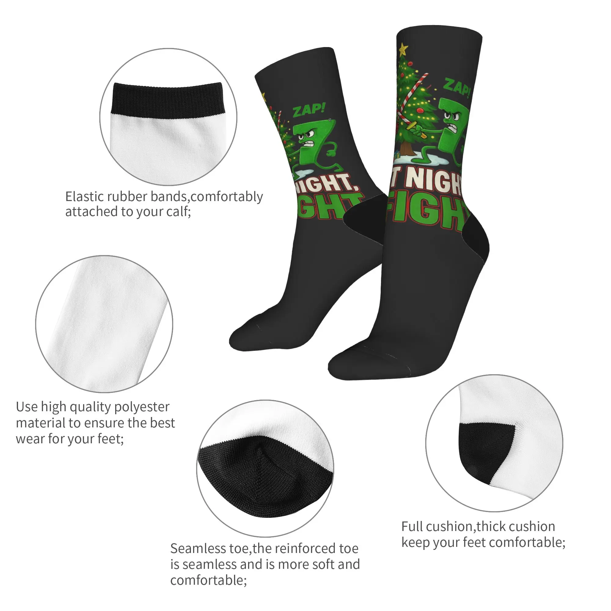 Erwachsene Männer Socken Silent Night 67 Kampf Weihnachten Strümpfe Herbst Neuheit Atmungsaktive Socken Design Radfahren Anti Slip Socken