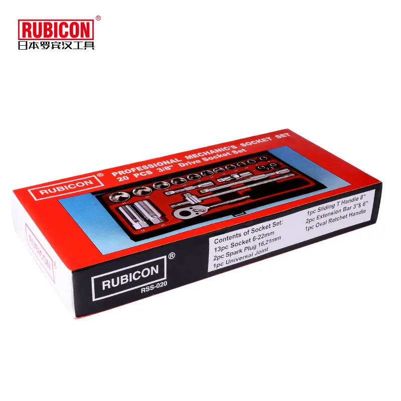 مجموعة أدوات مقبس روبن هود روبيكون 3/8 مجموعة مقبس سداسي مترية 20 RSS-020