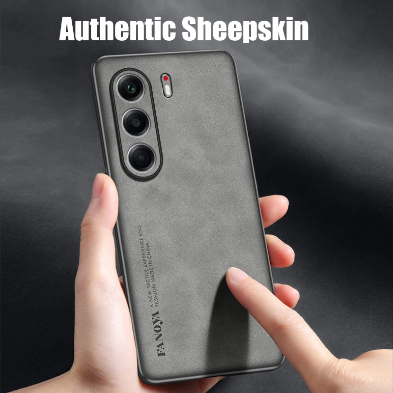 Case for Tecno Camon 40 Pro 5G TPU Soft Frame Sheepskin Leather Back Coque Cover Protect Shockproof