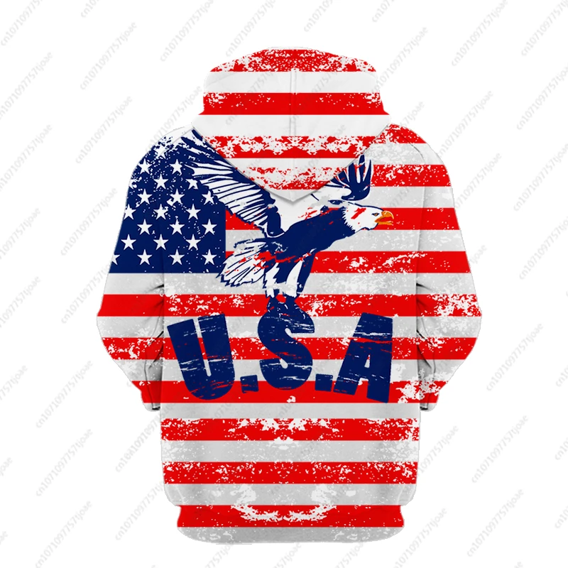 3D Print American Flag National Emblem Statue of Liberty Men Street Fashion Casual Pullover Men Women Hoodies Male Fleece Coat