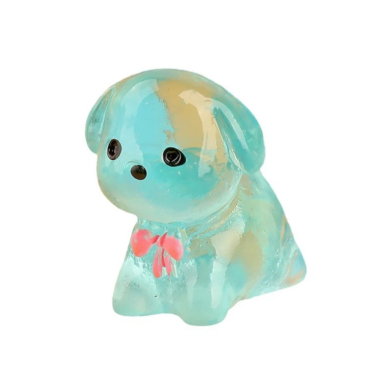 Cartoon Schattige Hars Puppy Ornamenten Glow-In-The-Dark Diy Sieraden Accessoires Creatieve Dieren Model Ambachten Huisdecoratie