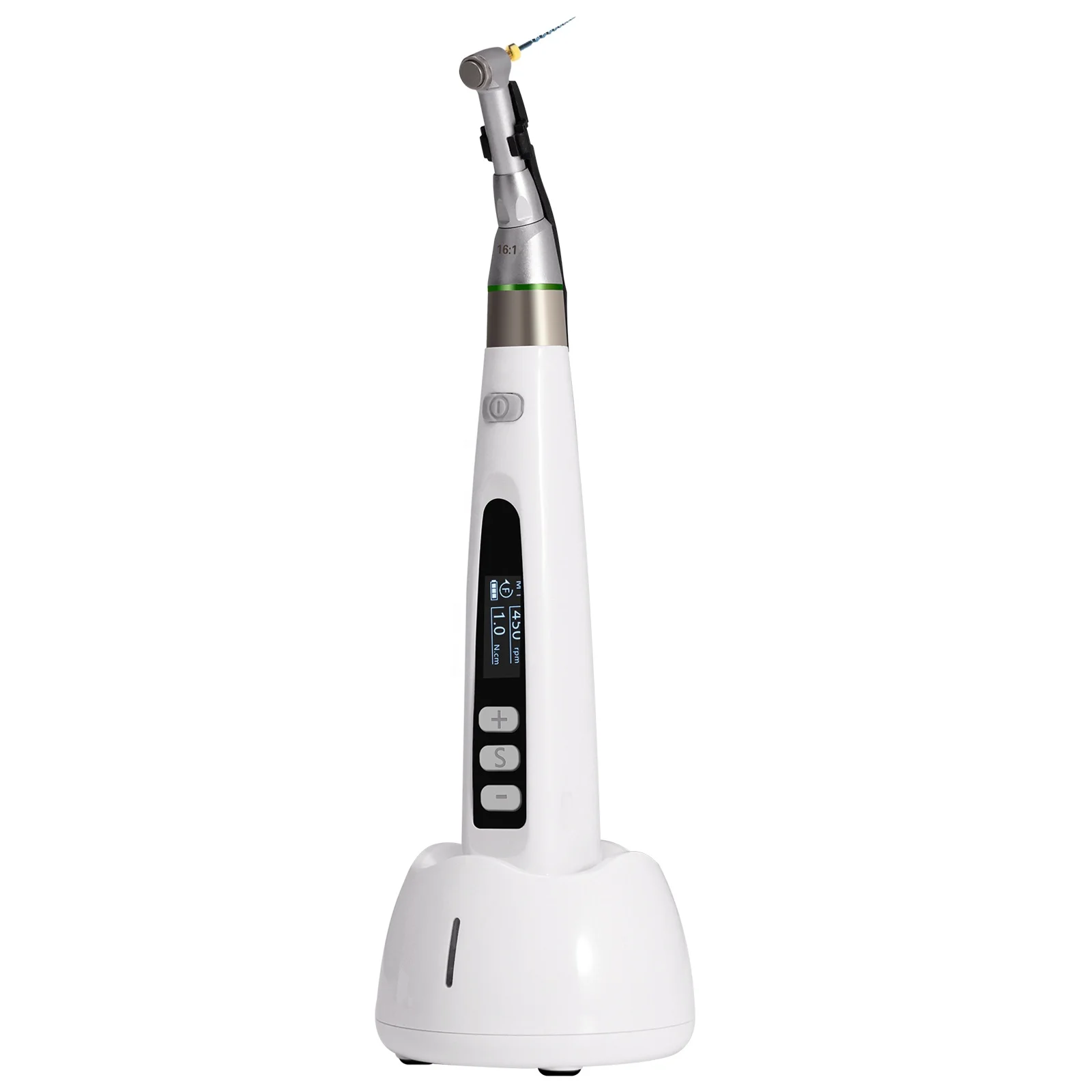 Kimso Wireless Cordless LED Endo Motor 16:1 Reciprocating Contra Angle Head LCD Screen Root Canal Treatment 9 Modes