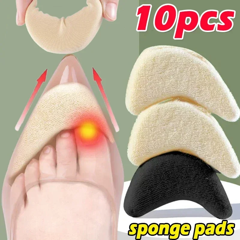 Soft Toe Plug ผู้หญิงรองเท้าส้นสูงบรรเทาอาการปวดใส่รองเท้าปาล์มเบาะ Toe ด้านหน้าฟองน้ํา Forefoot Pad ปรับขนาด Insoles