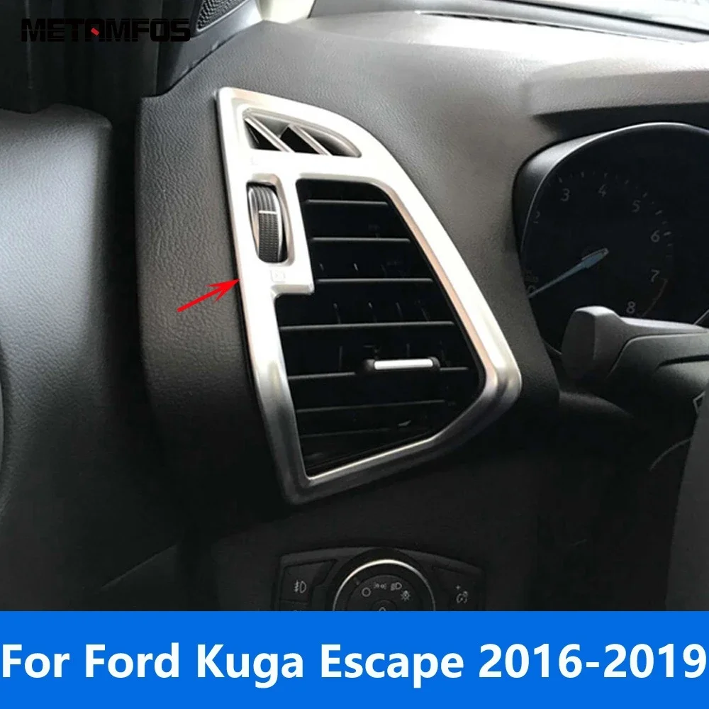 Side Front Air Condition Vent Outlet Cover Trim For Ford Kuga Escape 2016 2017 2018 2019 Carbon Fiber Accessories Car Styling