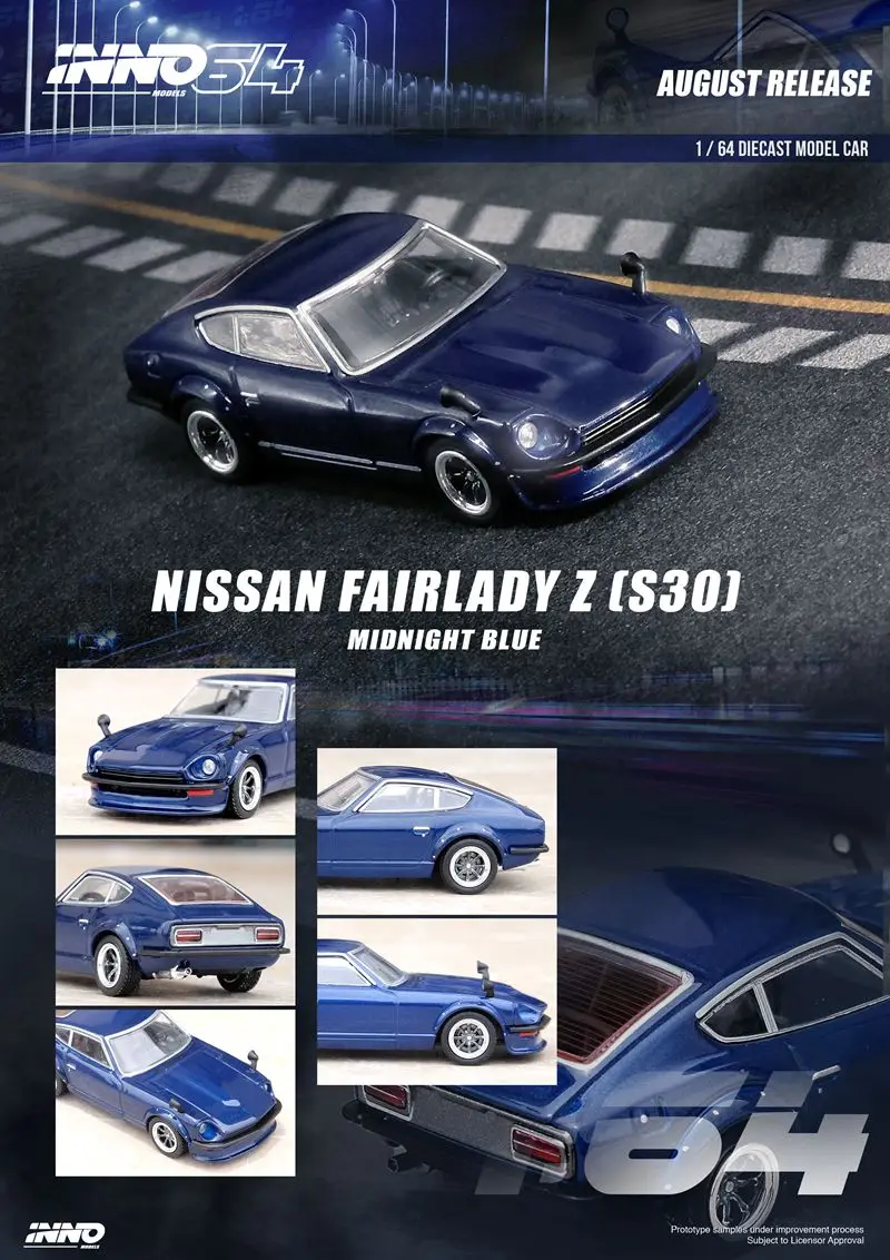 1:64 INNO NISSAN FAIRLADYZ S30 Die-cast alloy car model toys gift ornaments