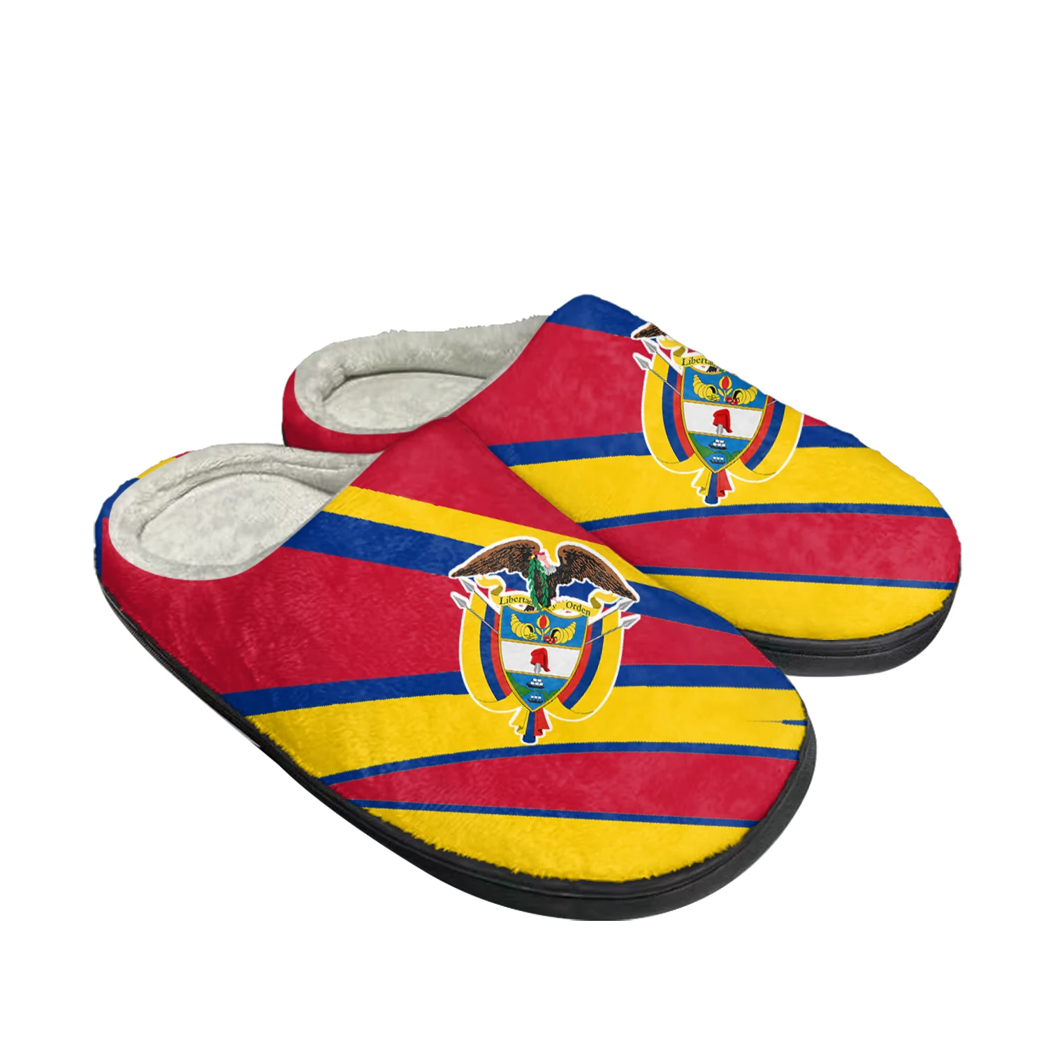 

Colombia Flag Bogota Home Cotton Slippers Mens Womens Plush Bedroom Casual Keep Warm Shoes Thermal Indoor Slipper Custom Shoe